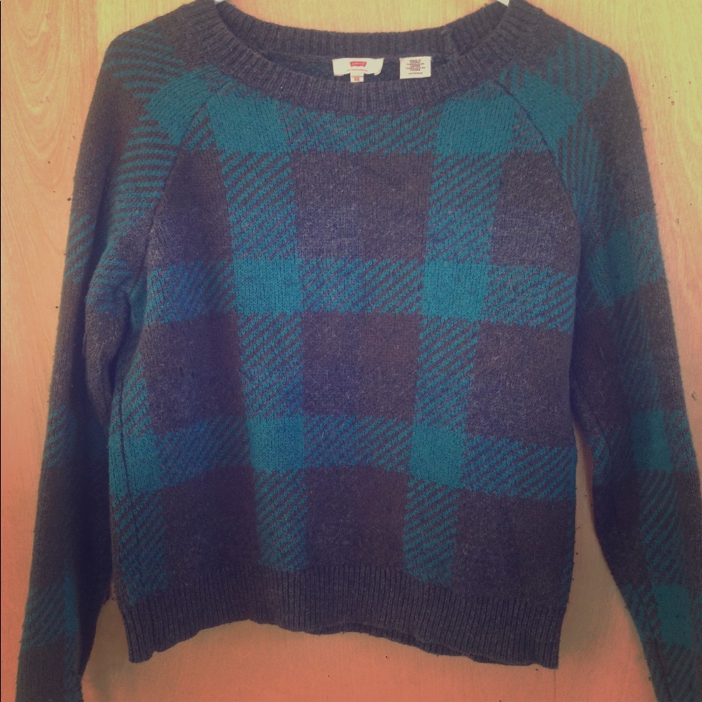 Wool plaid sweater